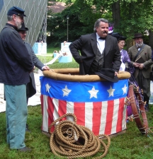 Interpreter Kevin Knapp portrays Civil War balloonist Thaddeus Lowe
