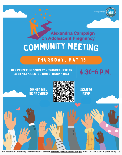 Join the Alexandria Campaign on Adolescent Pregnancy (ACAP) for a community meeting on May 16 to celebrate Sex Ed For All Month and learn about the latest data trends. 