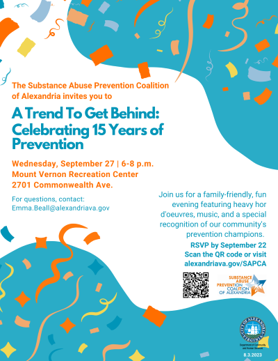 Event flyer for A Trend To Get Behind: Celebrating 15 Years of Prevention